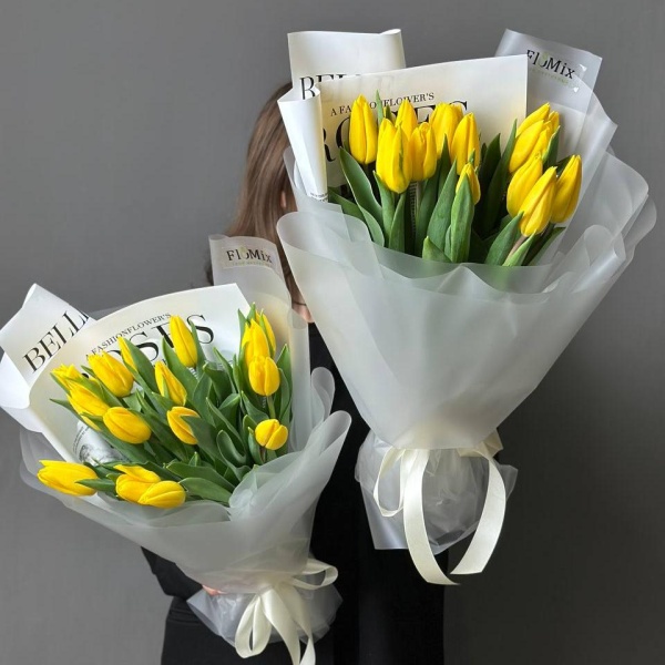 264 15 тюльпанов в оформлении